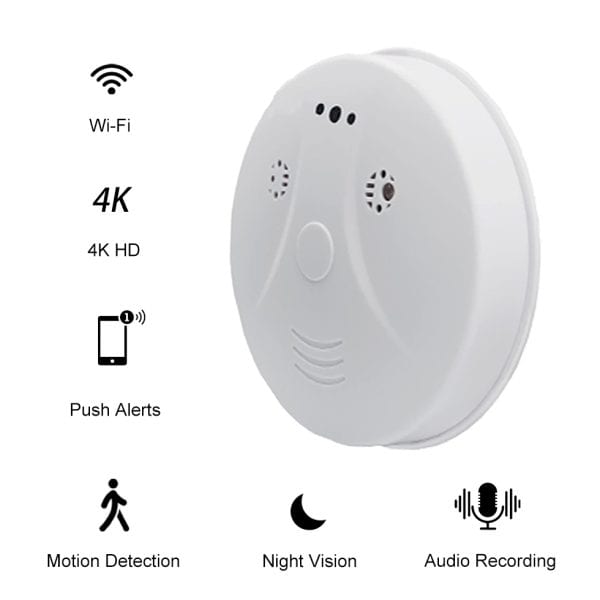 Buy X-S1 | Hidden Camera | Spy Camera Smoke Detector | 4K Ultra HD | Audio Recording & Wi-Fi Monitoring | Night Vision | Motion Detection | Perfect for Indoor Security