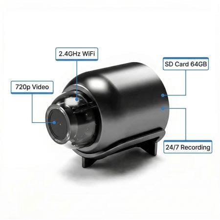 Q2 Bullet Camera with audio recording, 720p video recording, WiFi Remote View, SD Card & Cloud Storage