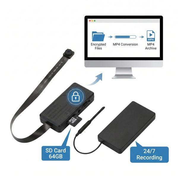 DIY spy camera kit, 1080p WiFi6 hidden cam DIY module with audio, AI detection, RTSP, OBS and local/cloud storage