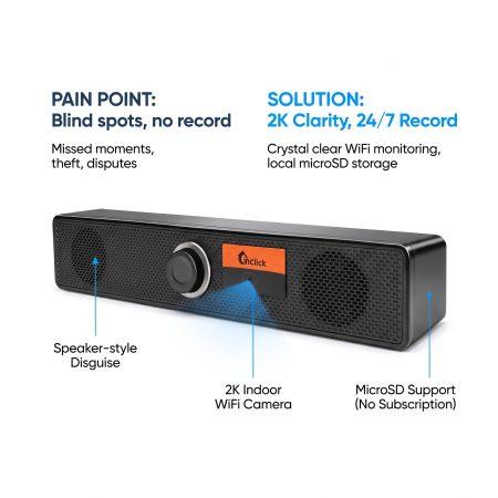 X-Q7-FC 2K WiFi Security Camera No Subscription, Full-Color Night Vision, Local Storage Security Camera for Small Business